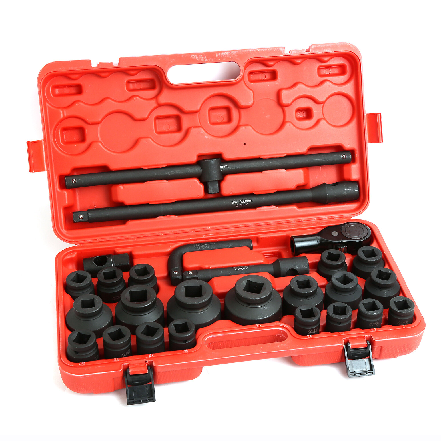 27pc 3/4″ Drive Impact Socket Sets Shallow Socket Assortment Metric 21mm to 65mm