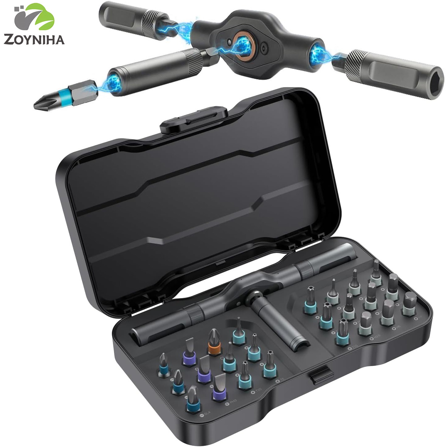 24-in-1 Ratchet Screwdriver Set Magnetic Precision Bits Detachable Handle & Case