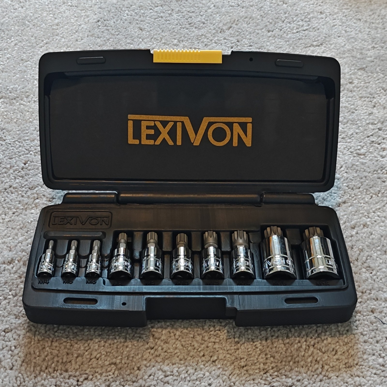 LEXIVON XZN Premium S2 Alloy Steel Triple Square Spline Bit Socket Set 10-Piece