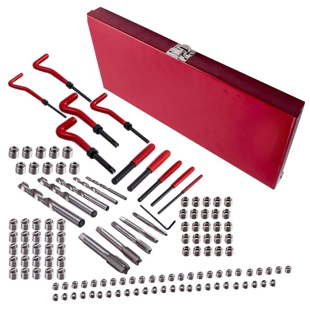 131 pcs Thread Repair Tool Kit Drill Bits Taps Threaded Inserts Installation