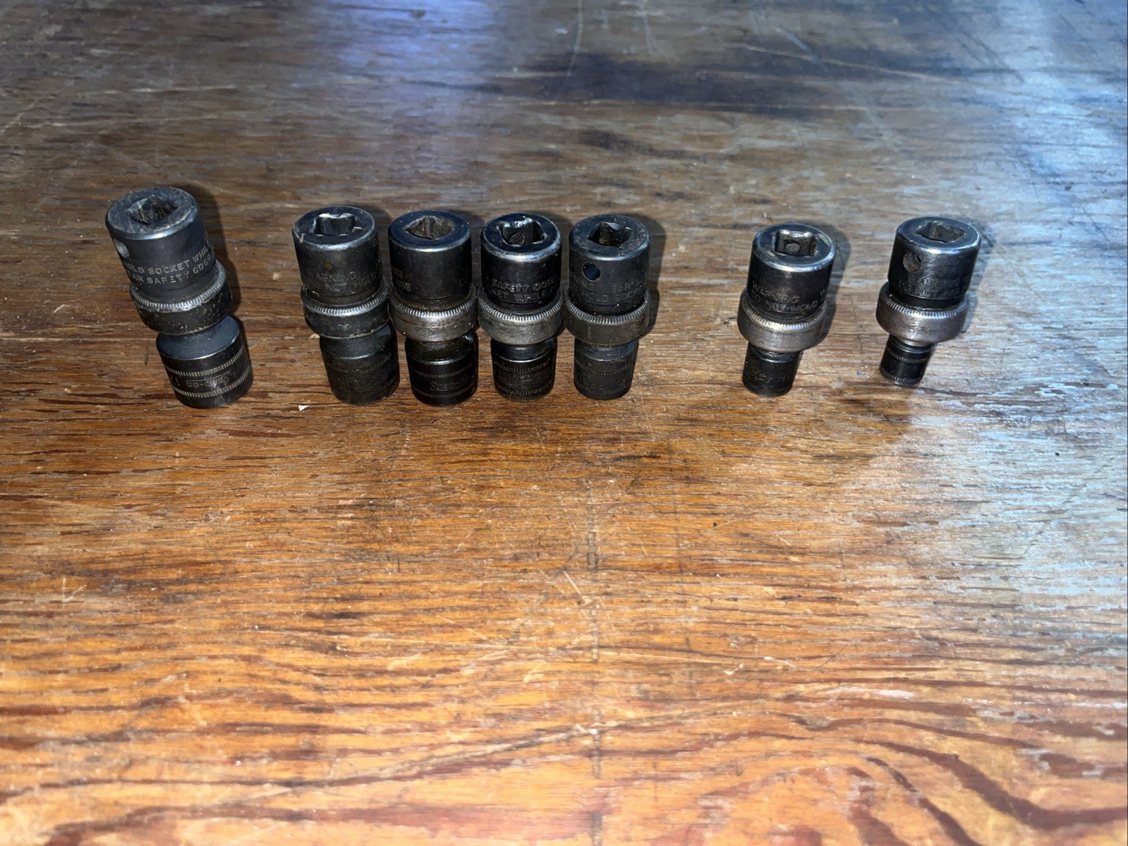 SNAP ON 7-Pc 3/8 Dr 6-Pt Flank Dr Shallow Impact Swivel Socket Set 8 10 12-15 17