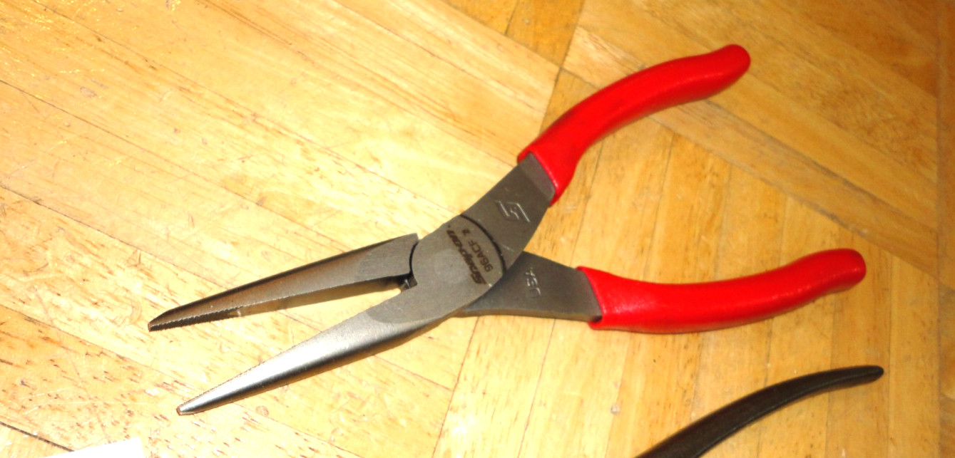 SNAP-ON TOOLS 3 PIECE HOSE CLAMP, NEW NEEDLE NOSE PLIERS, DIAGONAL CUTTER