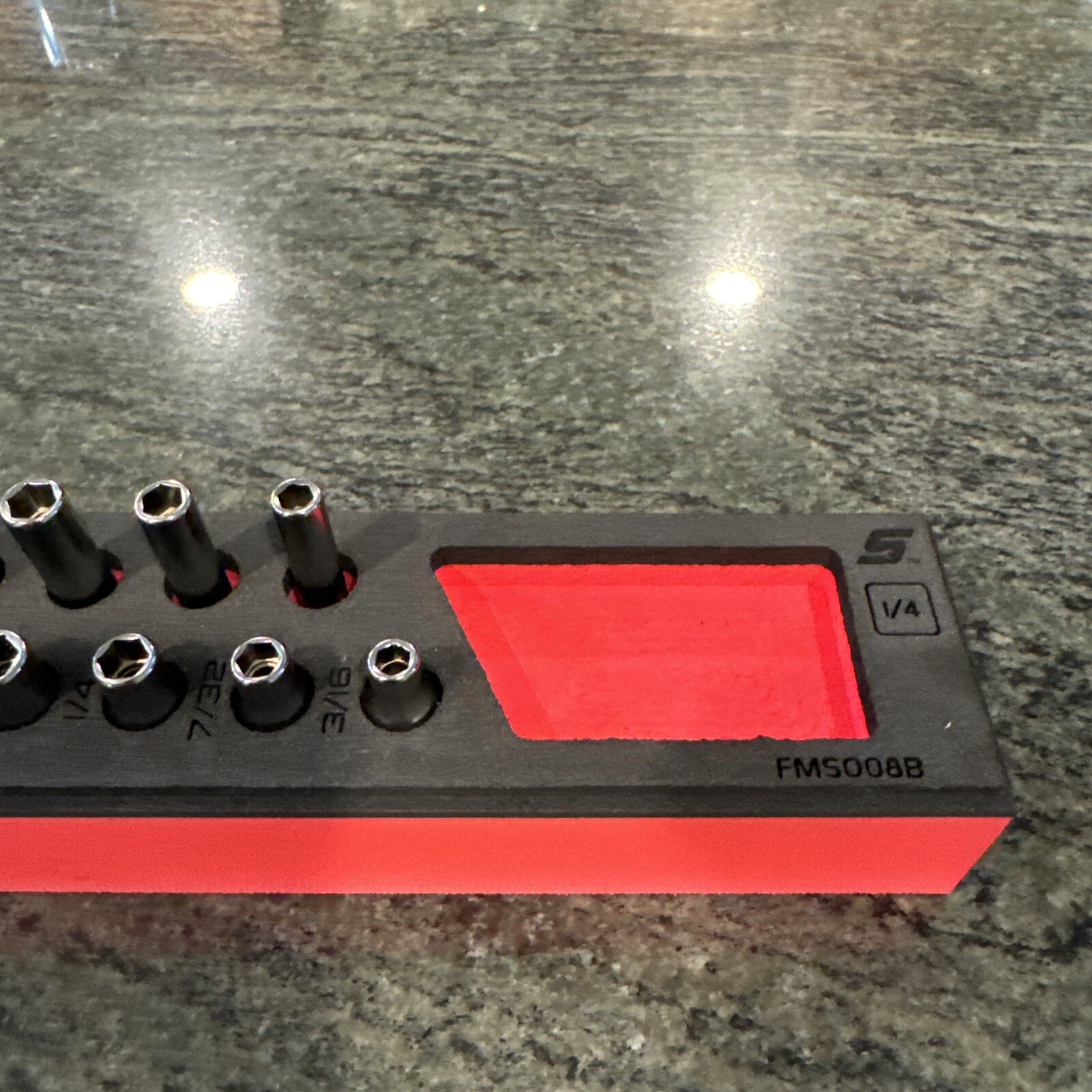 Snap-on 122sttmfr 3/16-5/8” shallow deep 1/4 drive 22 pc foam socket set red new