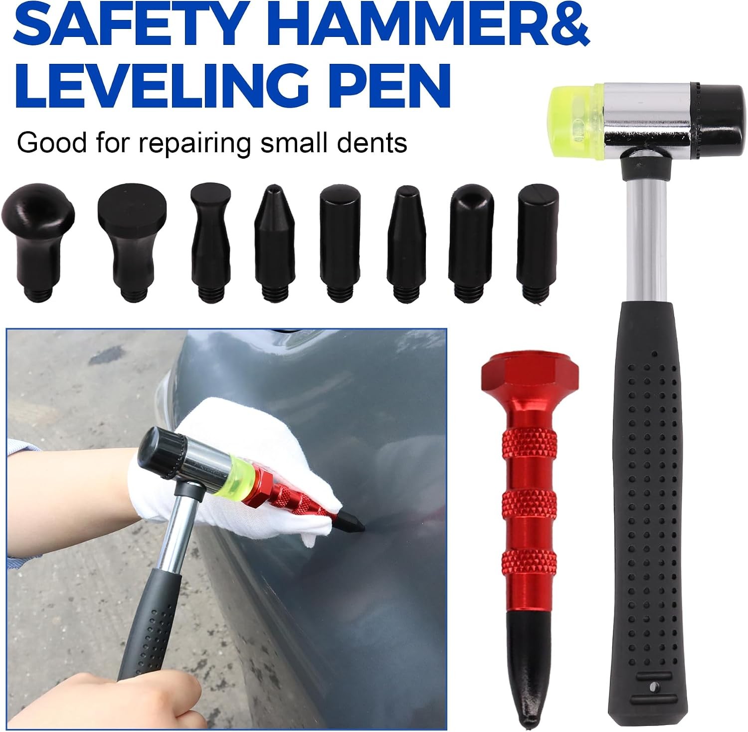 Dent Puller Kit, 93 PCS Paintless Dent Removal Tool Golden Lifter, Bridge Puller