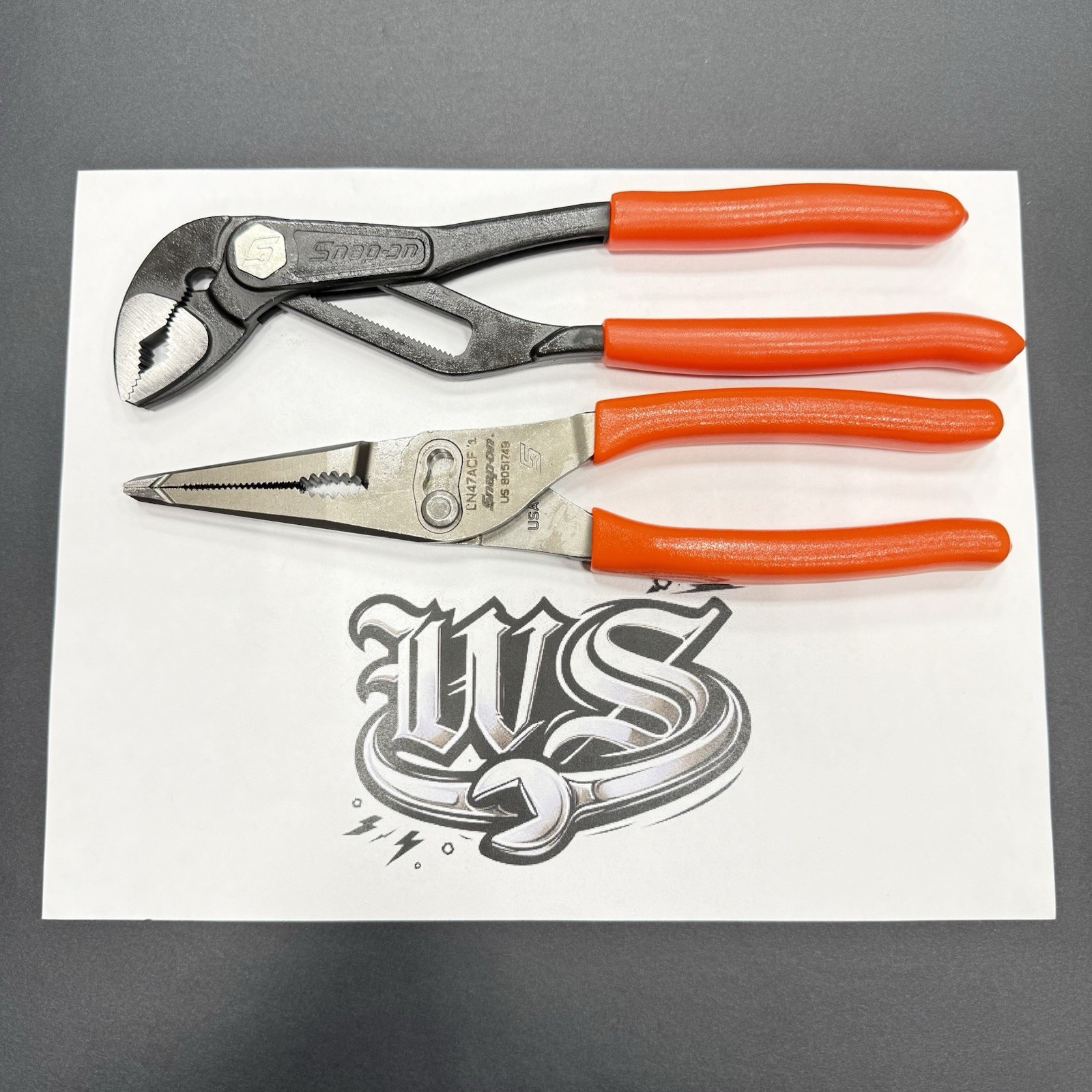 Snap-on Tools USA NEW 2pc ORANGE Soft Grip Assorted Pliers Set LN47ACF AWPBX10