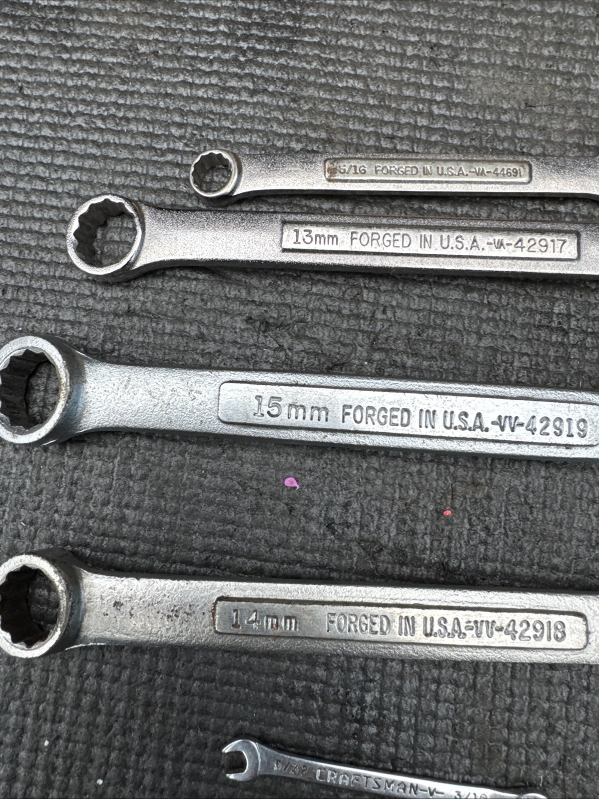 Sears Craftsman USA 12pc Wrench Lot Ignition & Combination 13/14/15mm 5/16 V Set