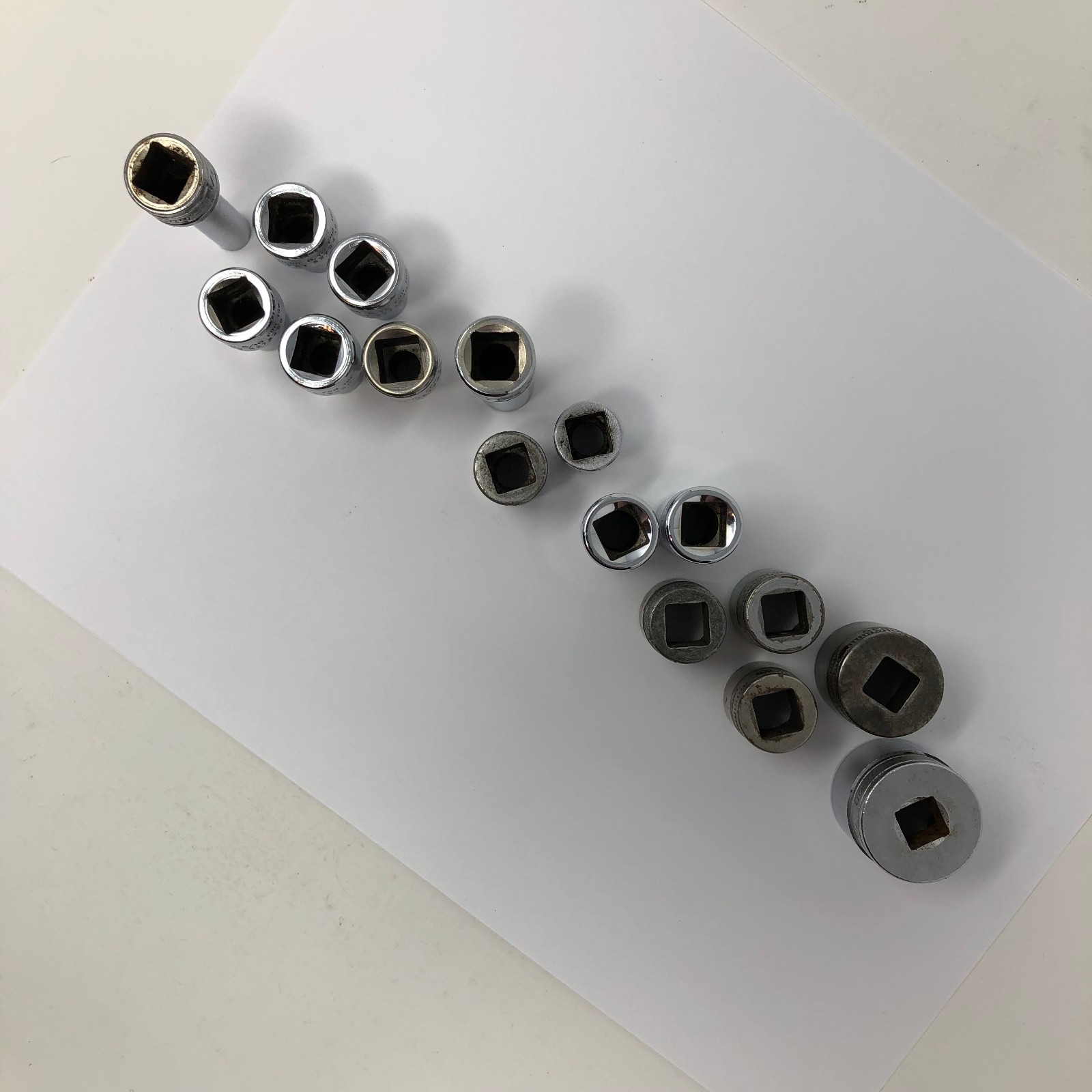 16 Snap On 3/8 Drive Socket Lot 12pt 1/4 5/16 3/8 7/16 9/16 3/4 7/8 Vintage USED
