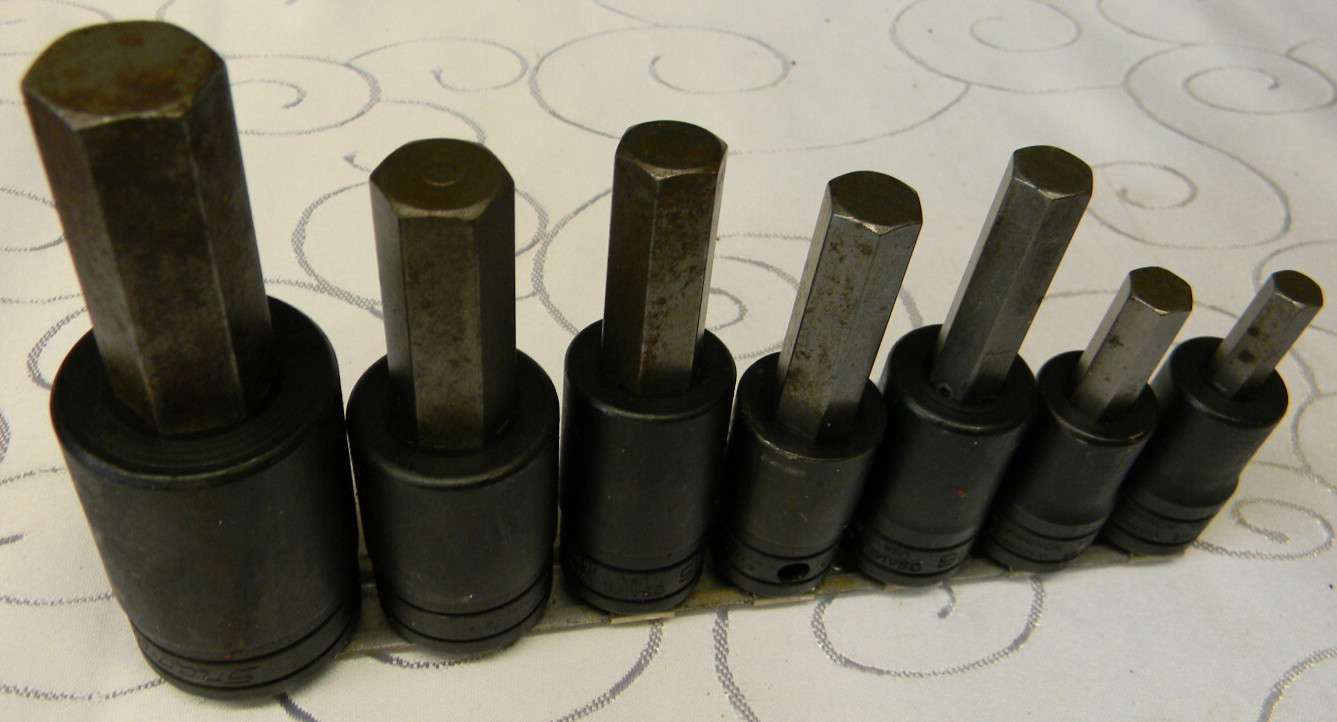 SNAP-ON 1/2″ DR 7PC SAE STANDARD HEX SOCKET DRIVER SET 5/16″-3/4″ #GSA10-GSA24E