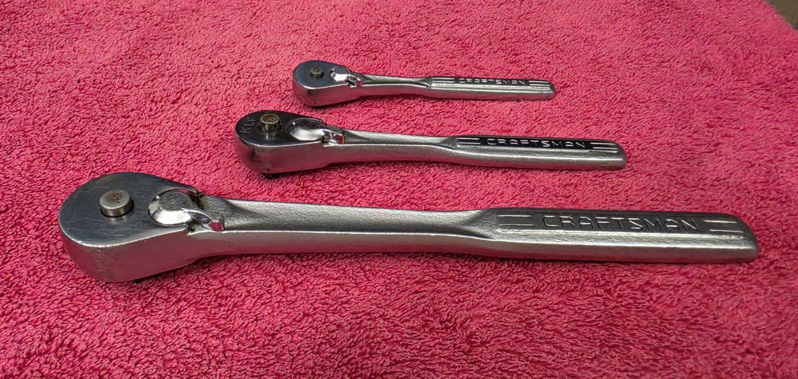 Vintage Craftsman Forged In USA Set Of 1/4, 3/8, And 1/2 Ratchets