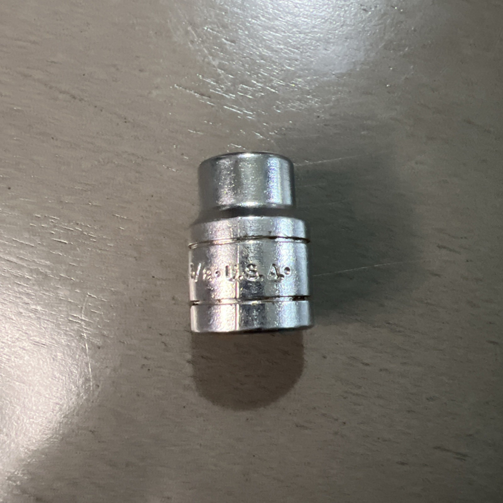 Vintage S-K Tools No.45112 3/8″ Chrome Shallow Socket 6pt 3/8″ Drive Made in USA