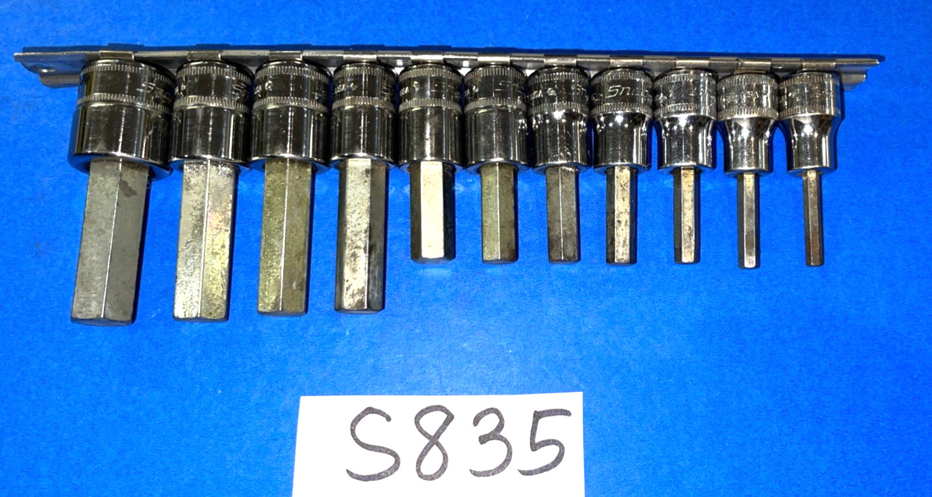 SNAP-ON TOOLS 11 PIECE 3/8 DRIVE METRIC HEX BIT SOCKET DRIVER SET 4MM TO 14MM