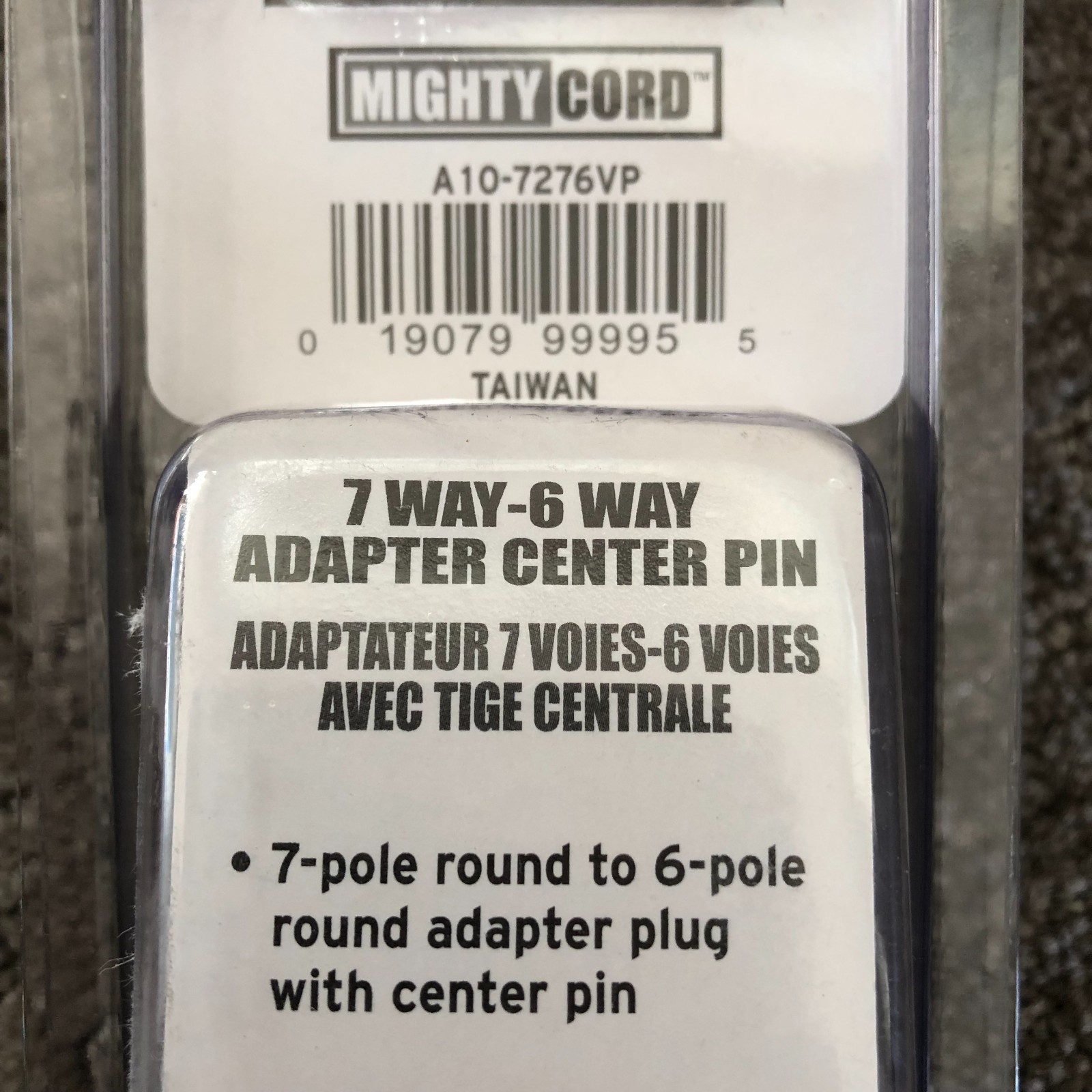 3 Pack 7-Way to 6-Way Adapter Center Pin Mighty Cord A10-7276VP