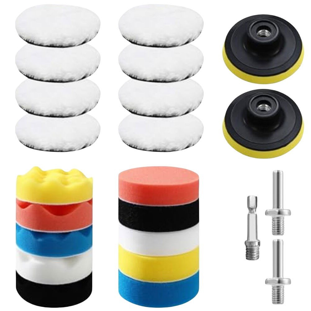 80mm Polishing Kit Wool Polishing Pads 23 Pieces Kit for m10 Drill Compatible