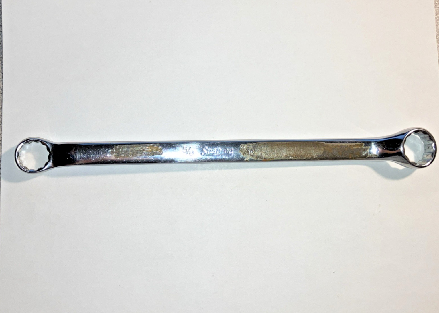 Snap-on Tools XB2022 5/8″ x 11/16″ Offset Box End Wrench Underlined Logo USA