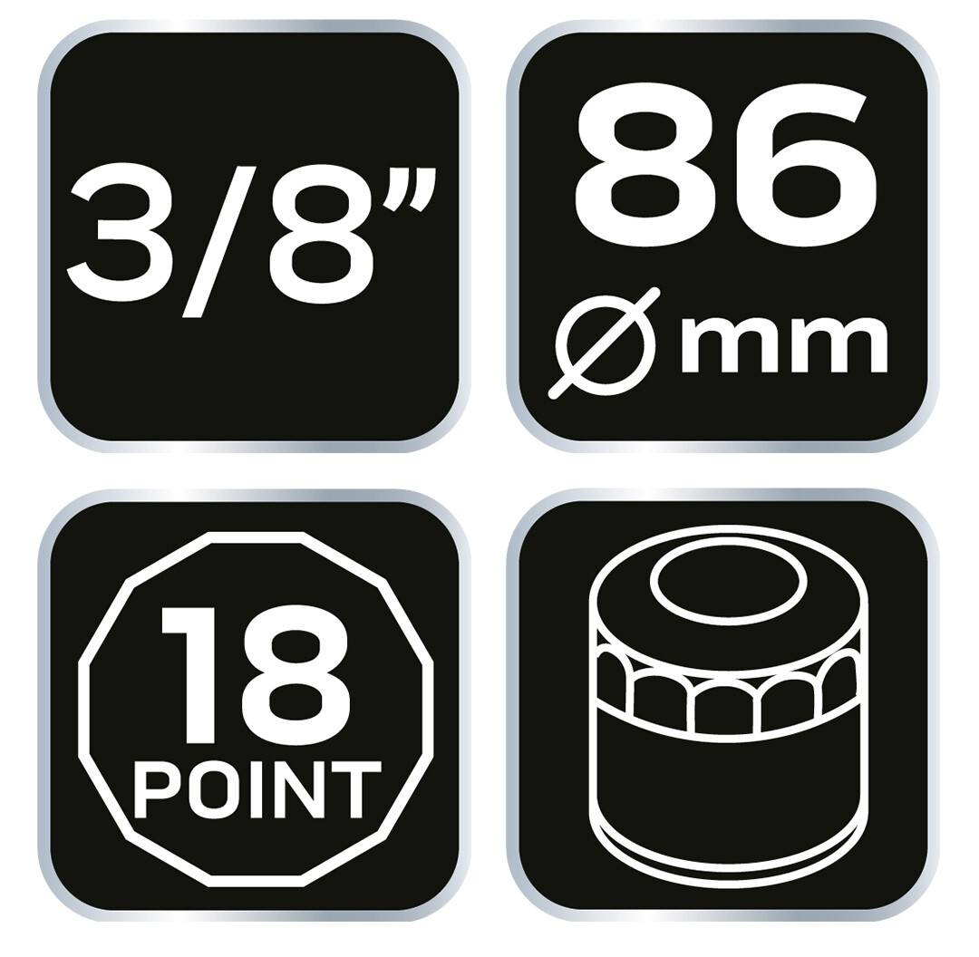 Oil filter cap 86 mm, 18 angles