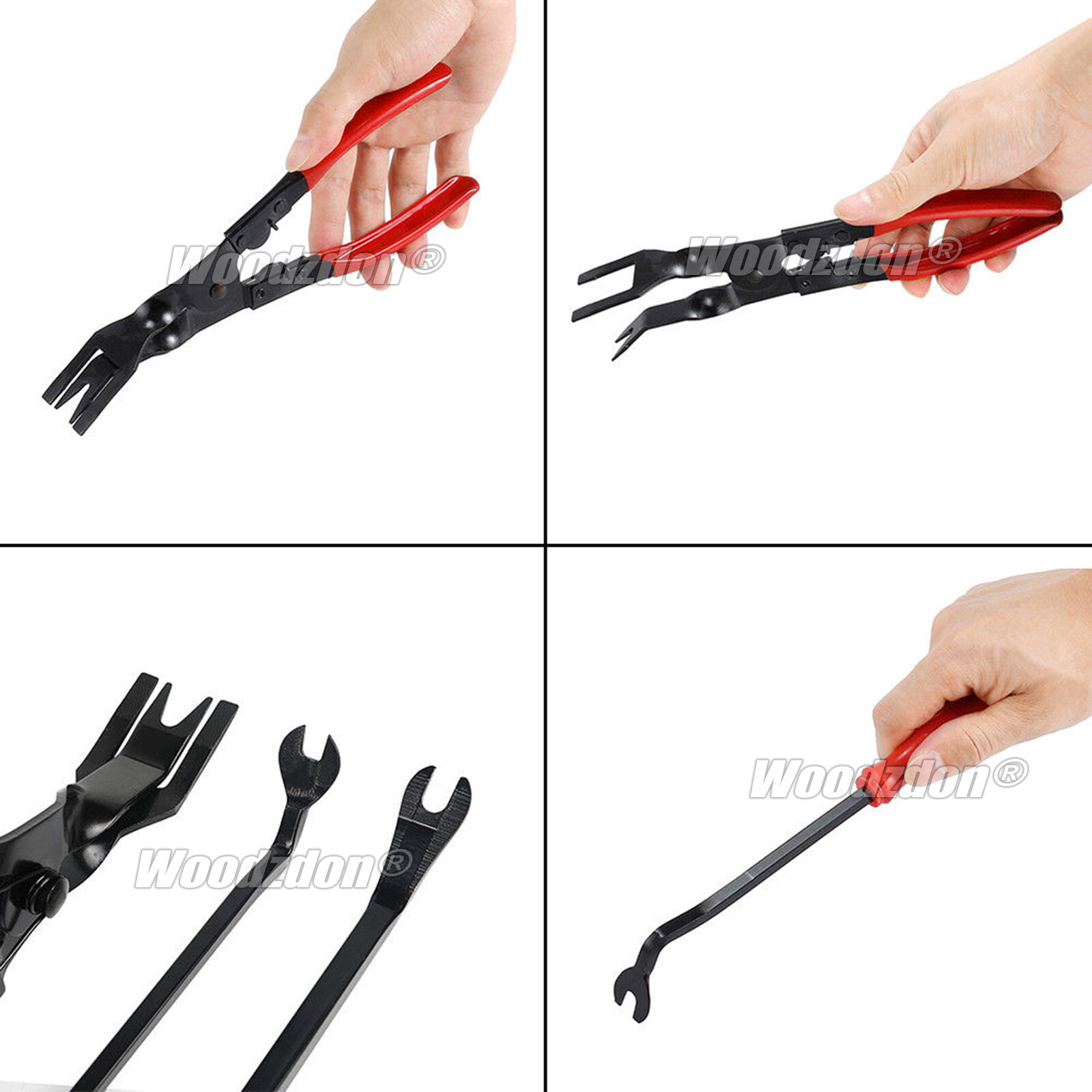 3pcs Car Door Panel Clip Pliers Trim Removal Fastener Puller Repair Pry Tool Kit