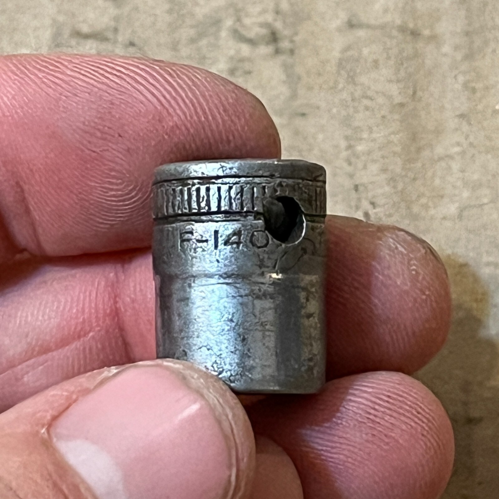 Vintage Snap On F-140 7/16″ Socket 12 Point 3/8″ Drive – Old