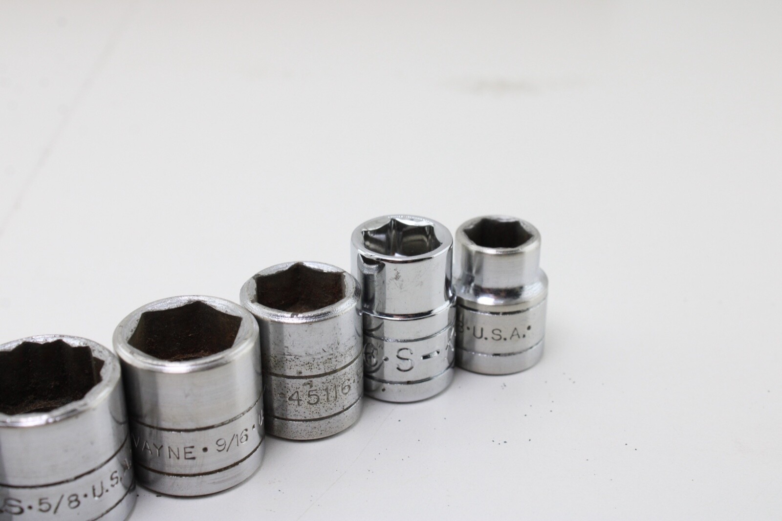 S-K Tools 45128-45112 7/8″-3/8″ 3/8″ Drive 9 Piece 12/6 Point Sockets Set USA