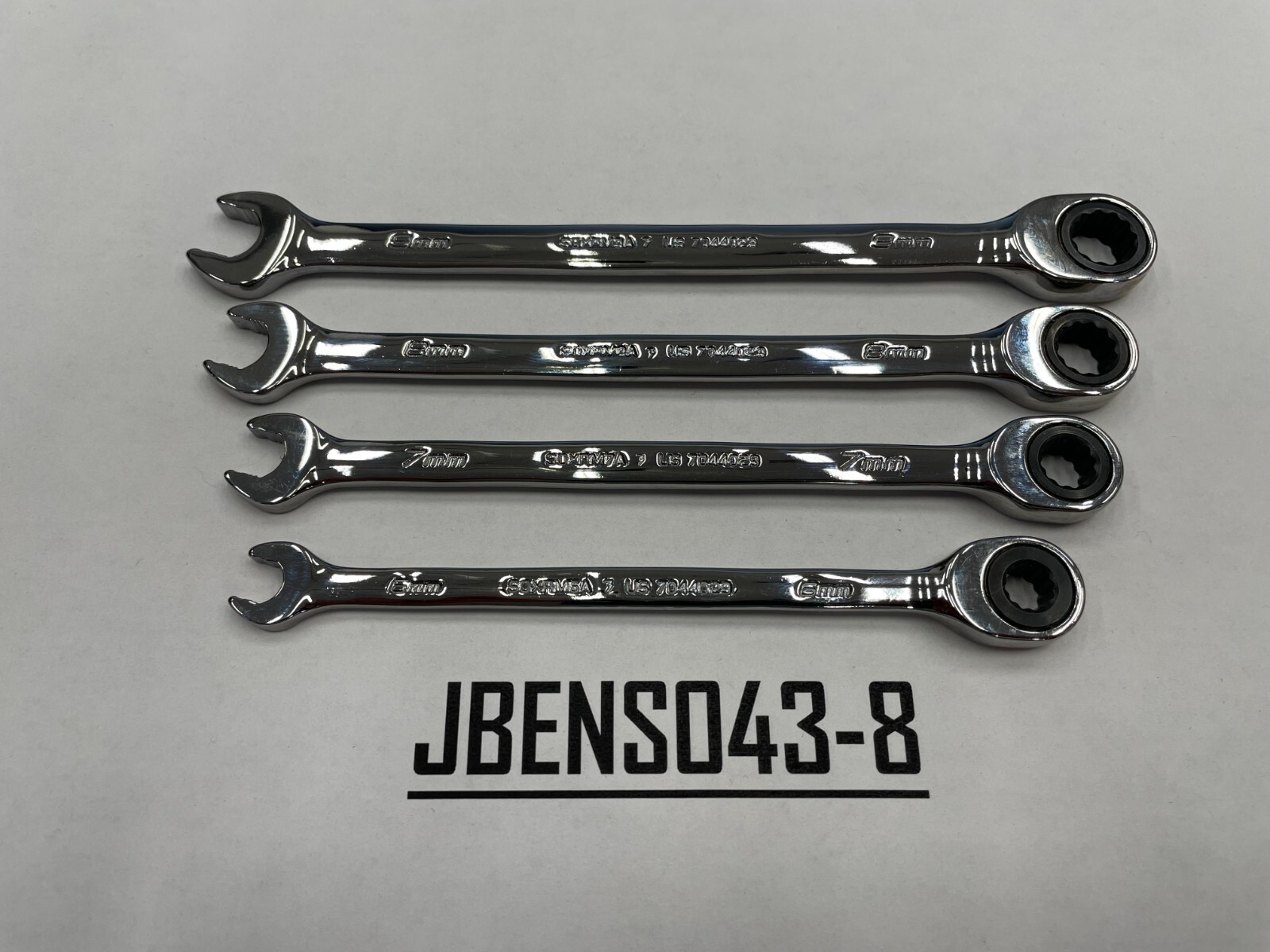 Snap-on Tools NEW 4pc METRIC Non-Reverse Ratcheting Combo Wrench Set SOXRM704A