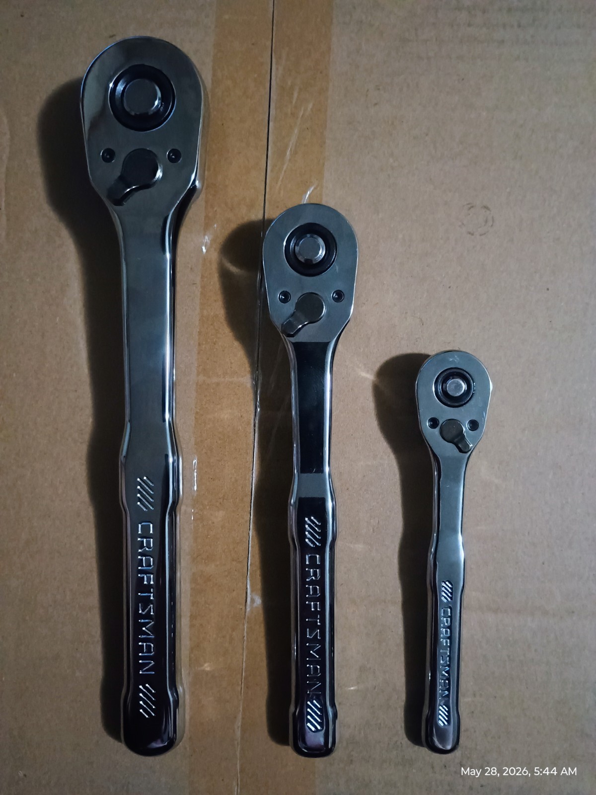 Set of 3 CRAFTSMAN Quick Release Low Profile Ratchet Set 1/4″ 3/8″ + 1/2″ Inch