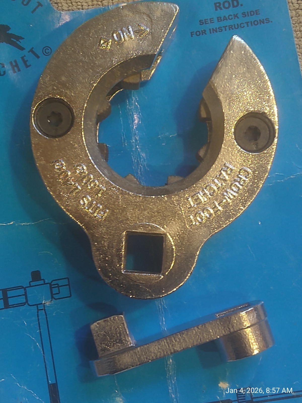 Crows foot ratchet inner tie rod replacement tool