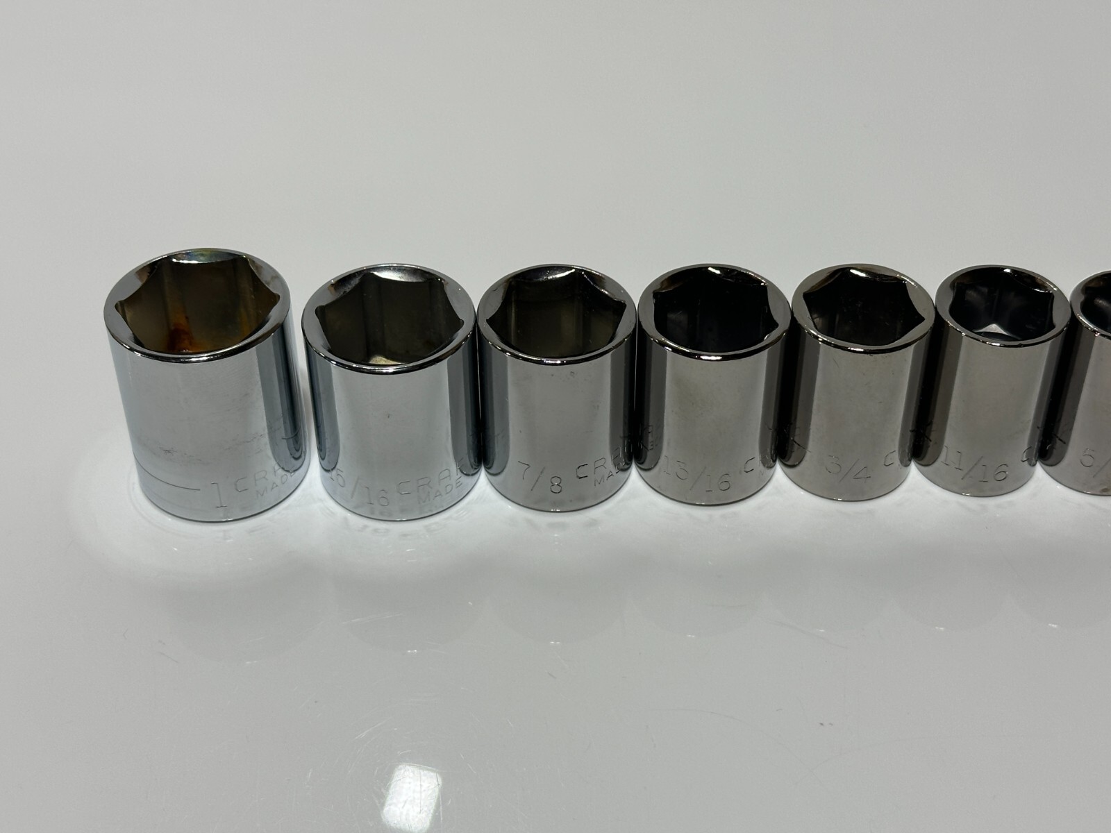 Craftsman USA (NOS) 10pc SAE 7/16″ – 1″ Shallow Socket Set – 1/2″ Drive, 6 Point