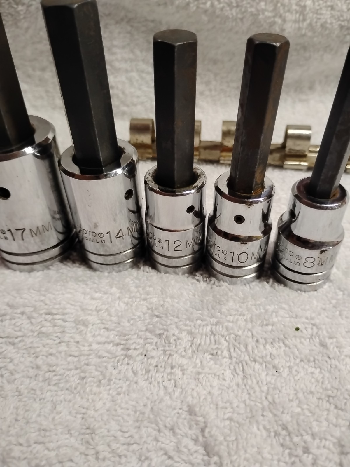 Proto Professional 1/2″ Drive Hex Bit 17,14,12,10,8mm With Socket Rail