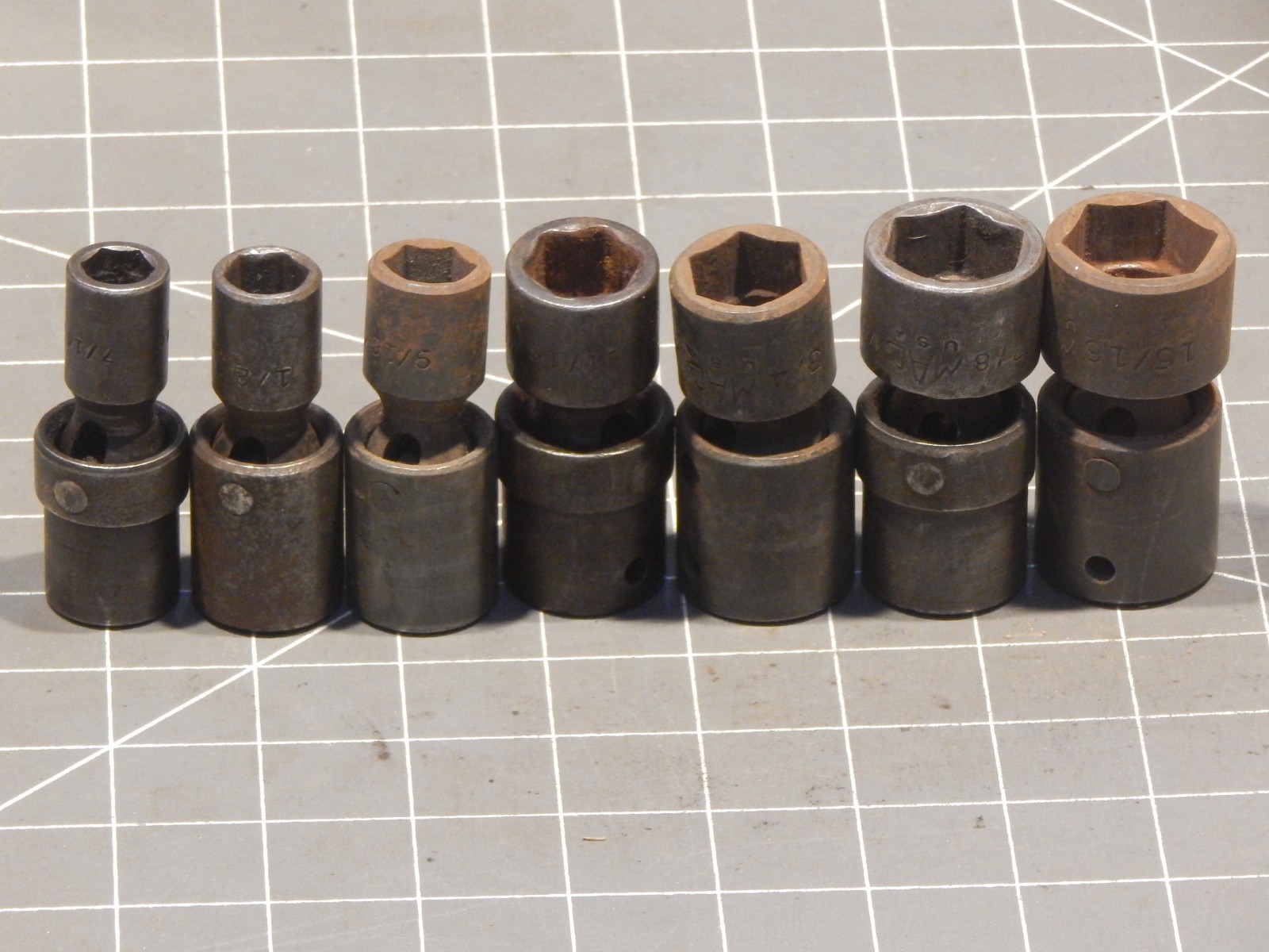 Mac 7Pc SAE 1/2 Drive Impact Swivel Universal Socket Set 7/16″ 15/16″ Dr VUP VUI
