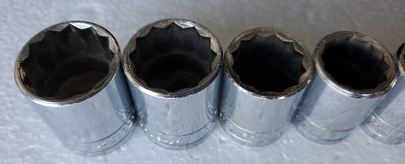S-K 401 Series 8 Piece 1/2 Drive Sockets 1″15/16″13/16″3/4″11/16 5/8″9/16″1/2″