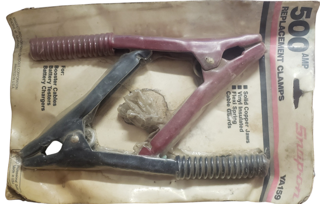 Snap-on YA159 Booster Battery Cable Clamp Handles Flexi Spring Guards NOS Parts