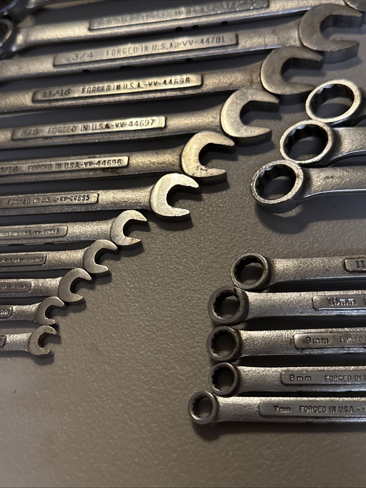 VTG Craftsman USA 21 PC Combination Wrench Set 12Pt Metric SAE VV Series