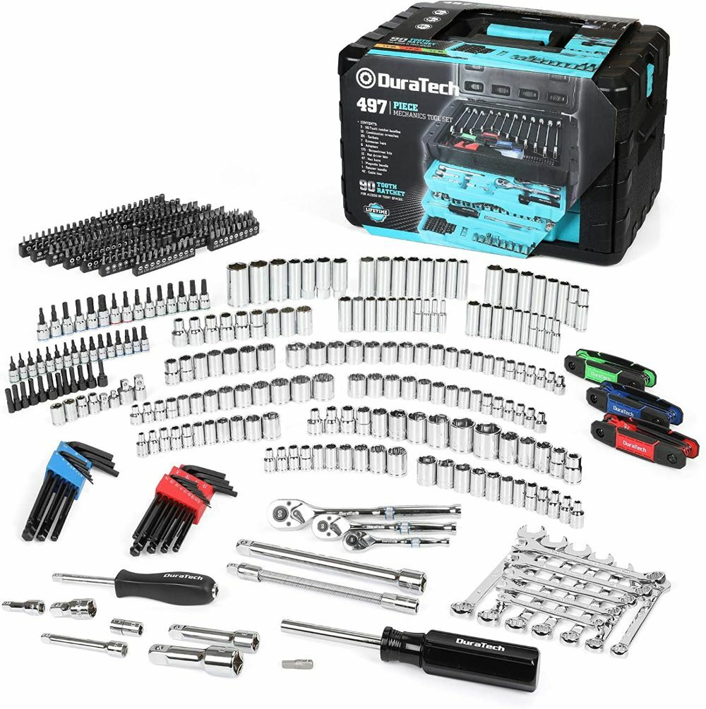 497-Pieces Mechanics Tool Set 3 Drawer Professional Tool Kit Heavy Duty Case Box