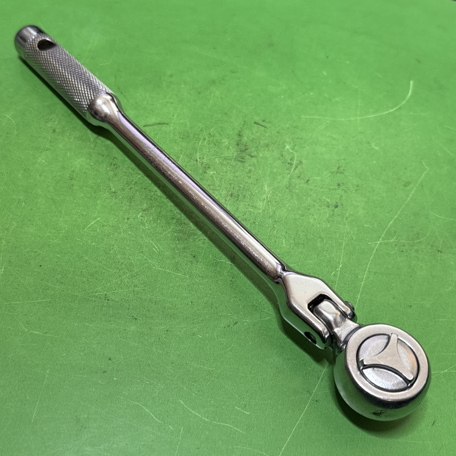 Rare Vintage Indestro Super USA 3/8″ Drive Flex Head Reversible Ratchet MPN 2736