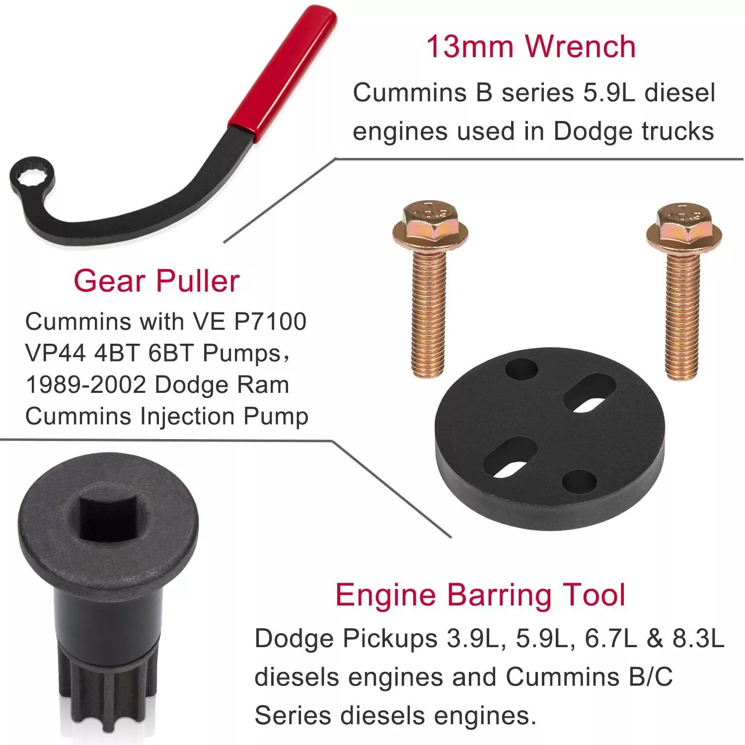 Injection Pump Gear Tool for Dodge Ram Cummins Diesel Engine 3.9L 5.9L 6.7L 8.3L