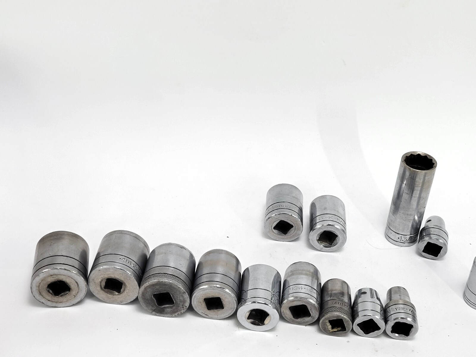 Vintage S-K Tools 1/2″ Drive 12pt SAE Deep Socket Set 14pc USA 7/16-1-1/4″ 40140
