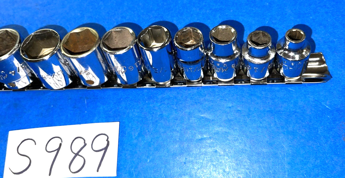 MAC TOOLS 12 PIECE 3/8 DRIVE SAE SHORT CHROME SOCKET SET 6 POINT 1/4 TO 15/16
