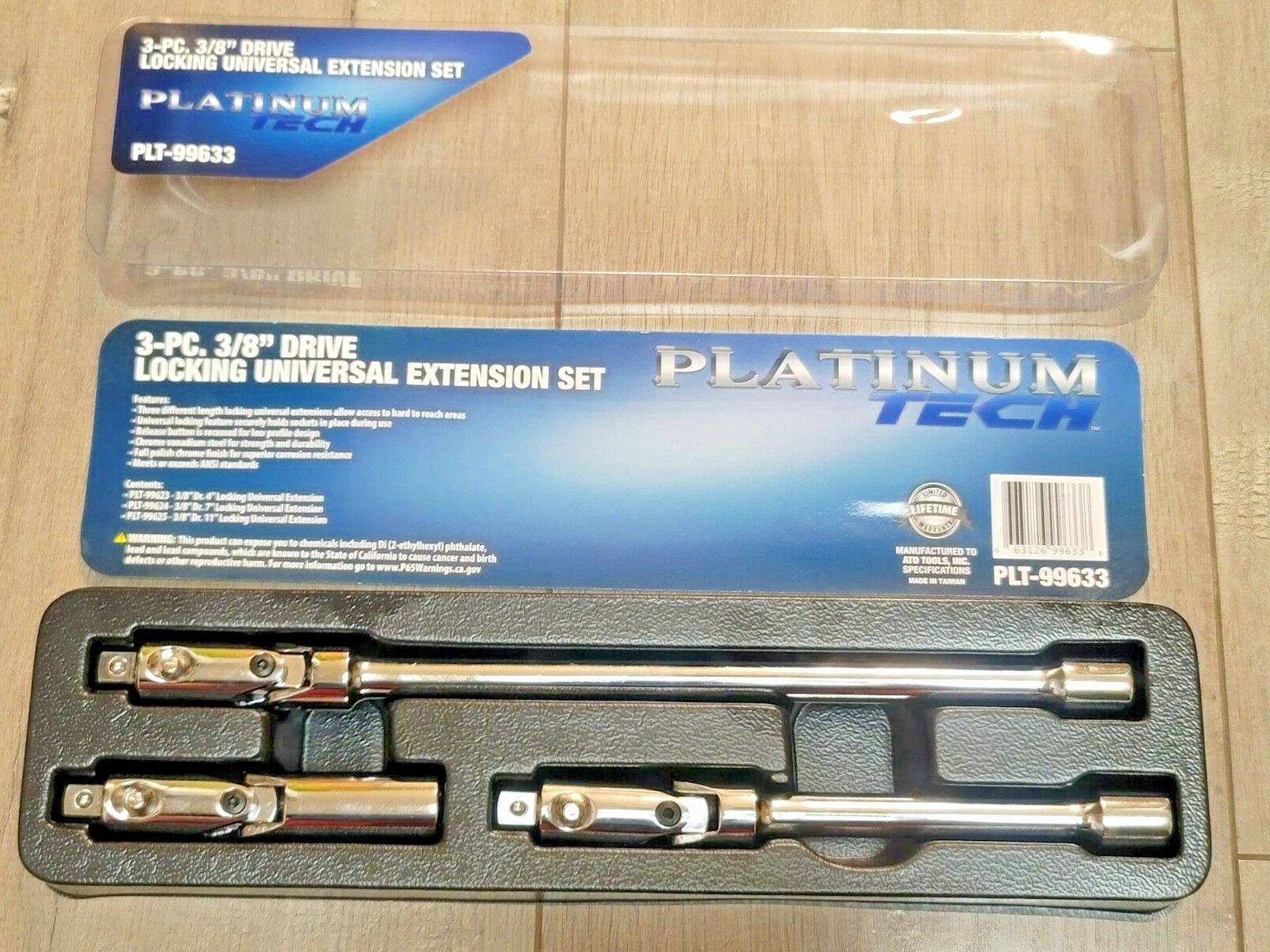 Platinum 3pc 3/8″ dr Locking Swivel Universal Extension Set 4″, 7″ & 11″ #99633