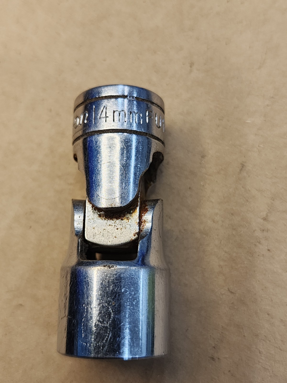 USED SNAP ON 14MM 3/8 IN. DR. UNIVERSAL 12 PT. SOCKET, PART #FU14M