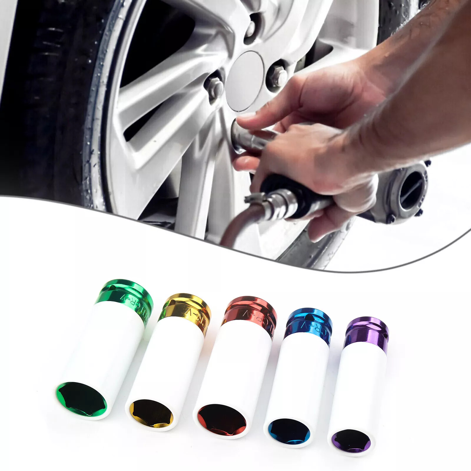 1/2″ Drive Lug Nut Impact Socket Set Thin Wall Deep Wheel Protector Tool 5-Piece