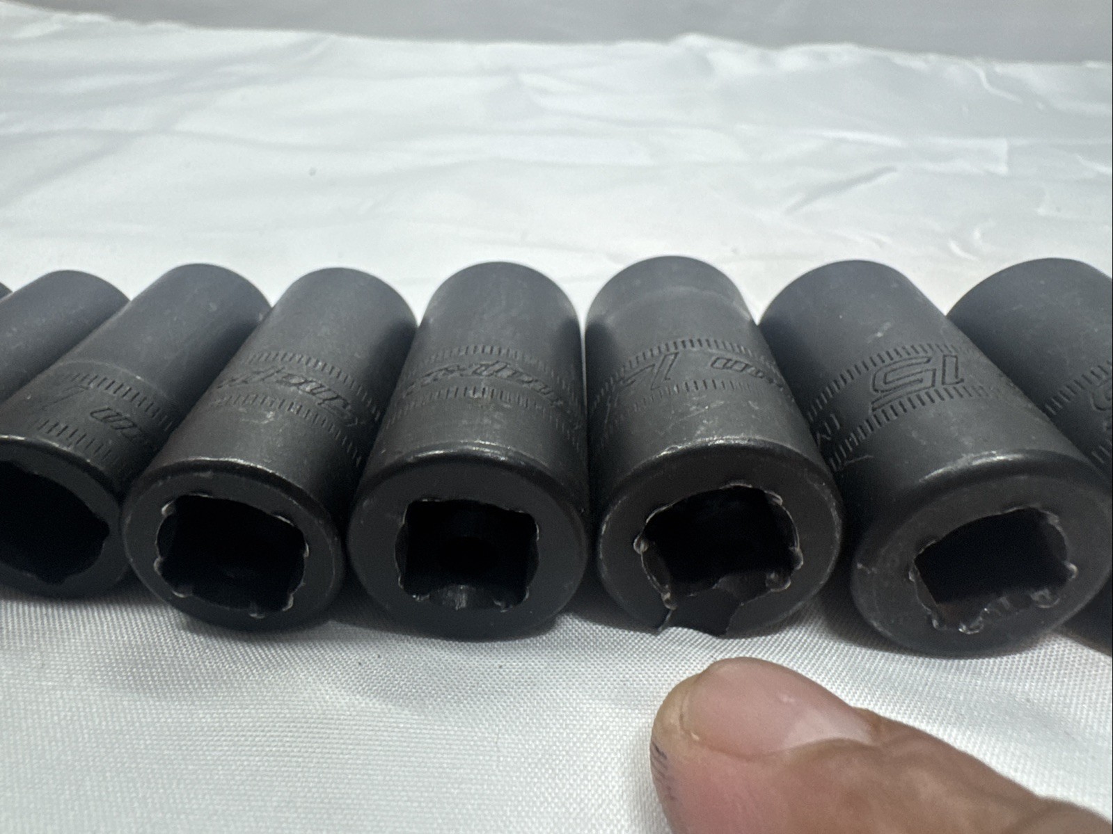 Snap-On 12PC 3/8″ Drive 6PT Metric Deep Impact Socket Set (8-16mm) USA🇺🇸