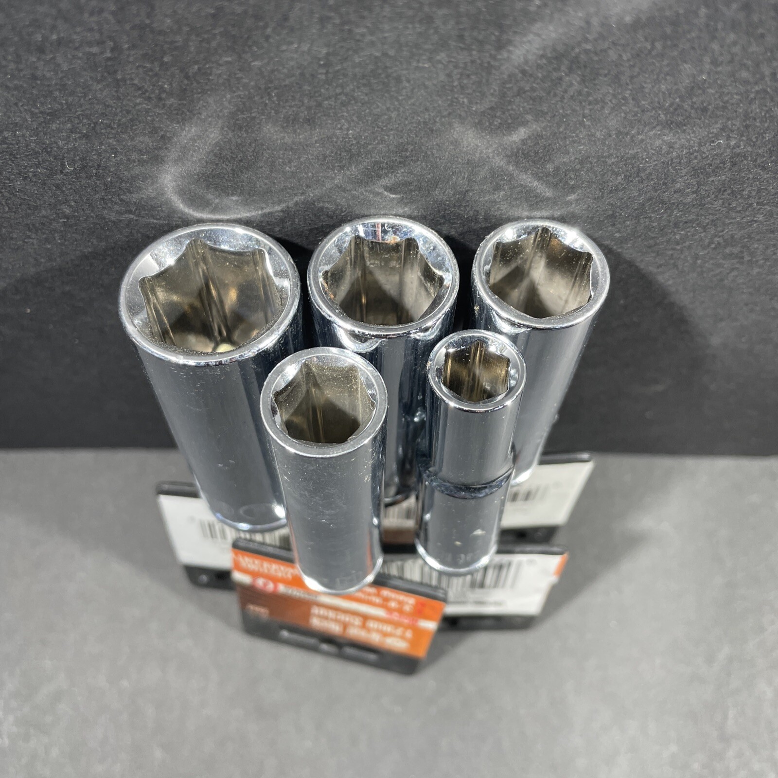 5- Metric Deep Great Neck Sockets, 18mm 15mm 14mm 12mm 9mm, 3/8” Drive, 6 Point