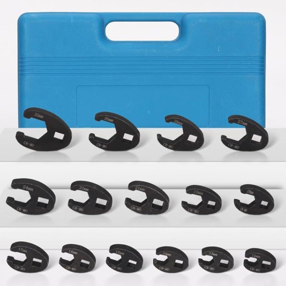 Crows foot Wrench Set 1/2″ and 3/8” Drive Flare Nut Crowfoot Wrench Set Metric