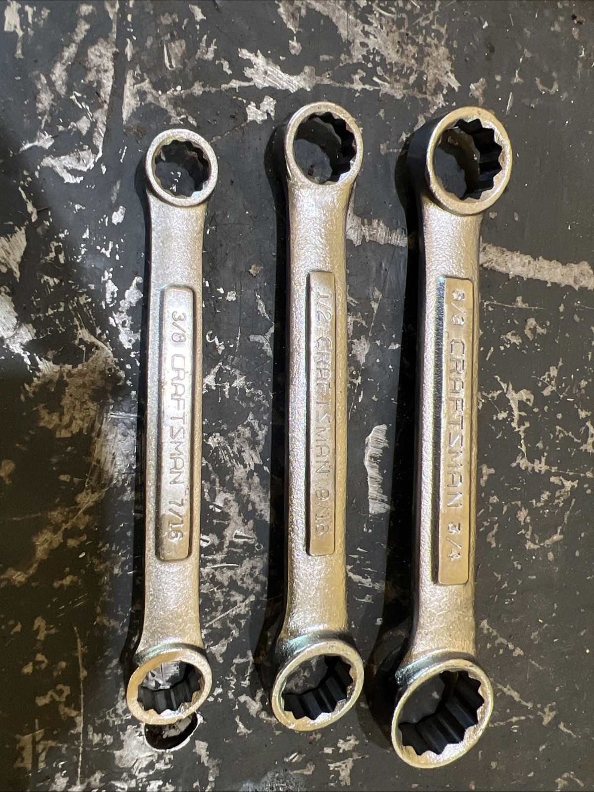 NOS Craftsman USA Stubby Box End Wrench Set With Original Stickers NEW 4365