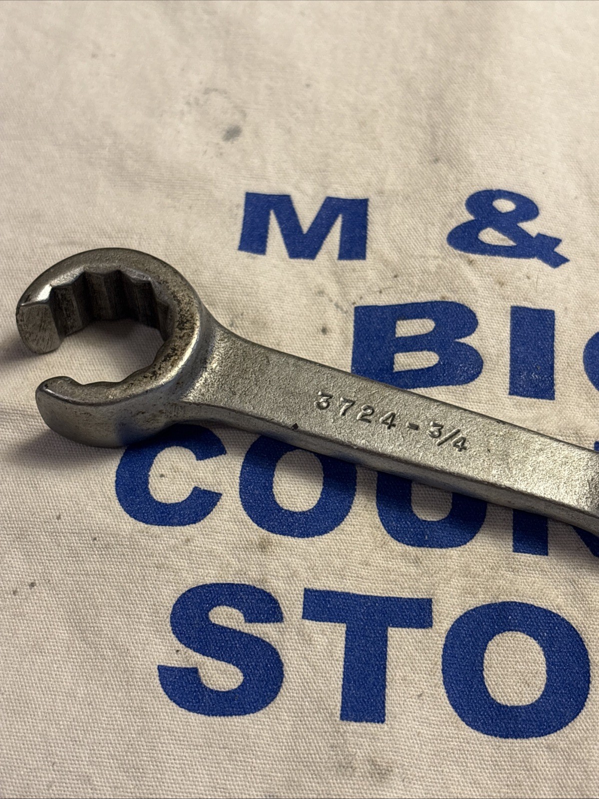 Vintage Plomb Plumb PLVMB USA SAE 3/4″ Flare Nut Line Pebble Finish Wrench 3724