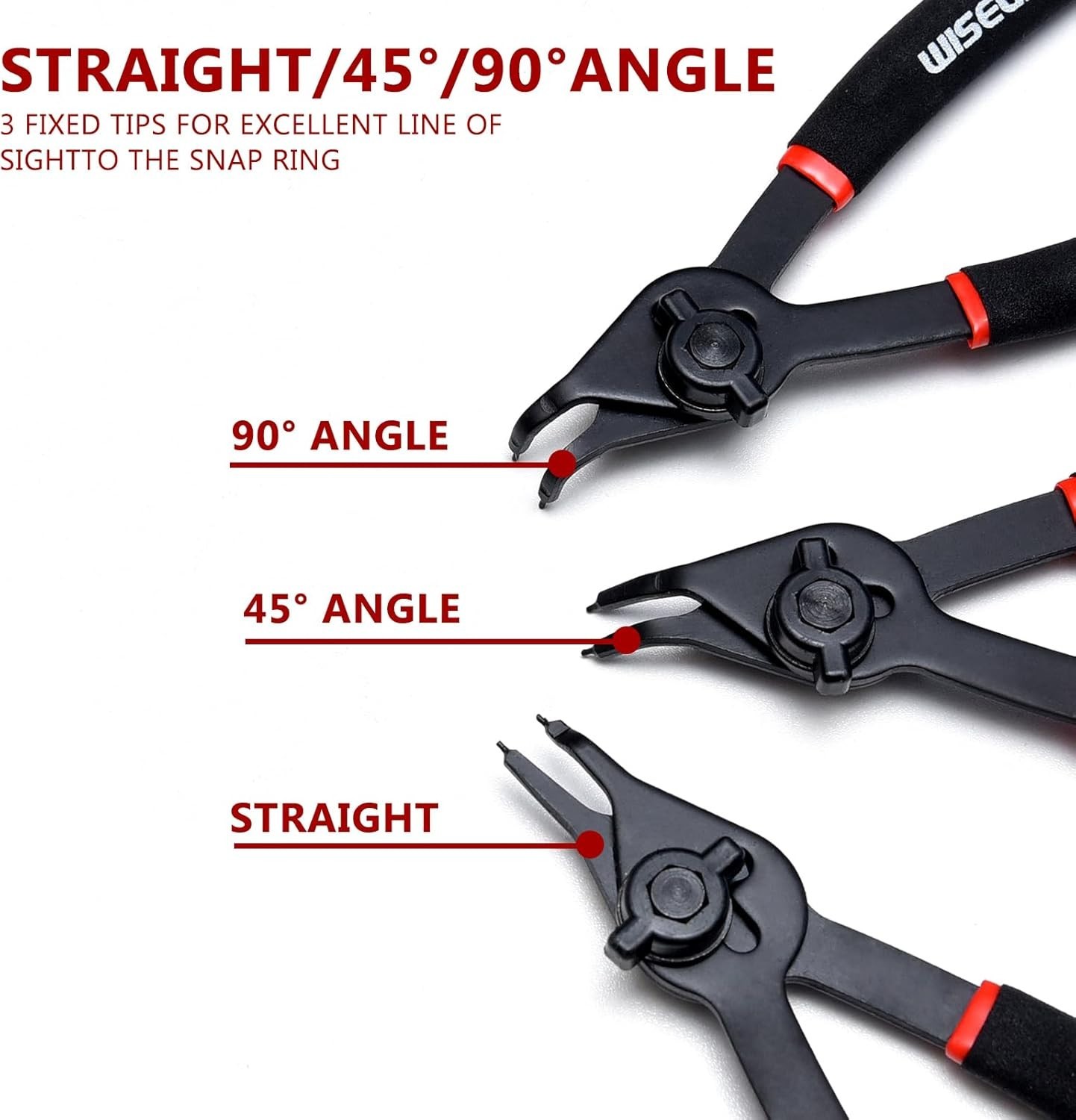 NEW 12PCS Snap Ring Pliers Set Internal External Circlip Pliers Kit w/ Storage C