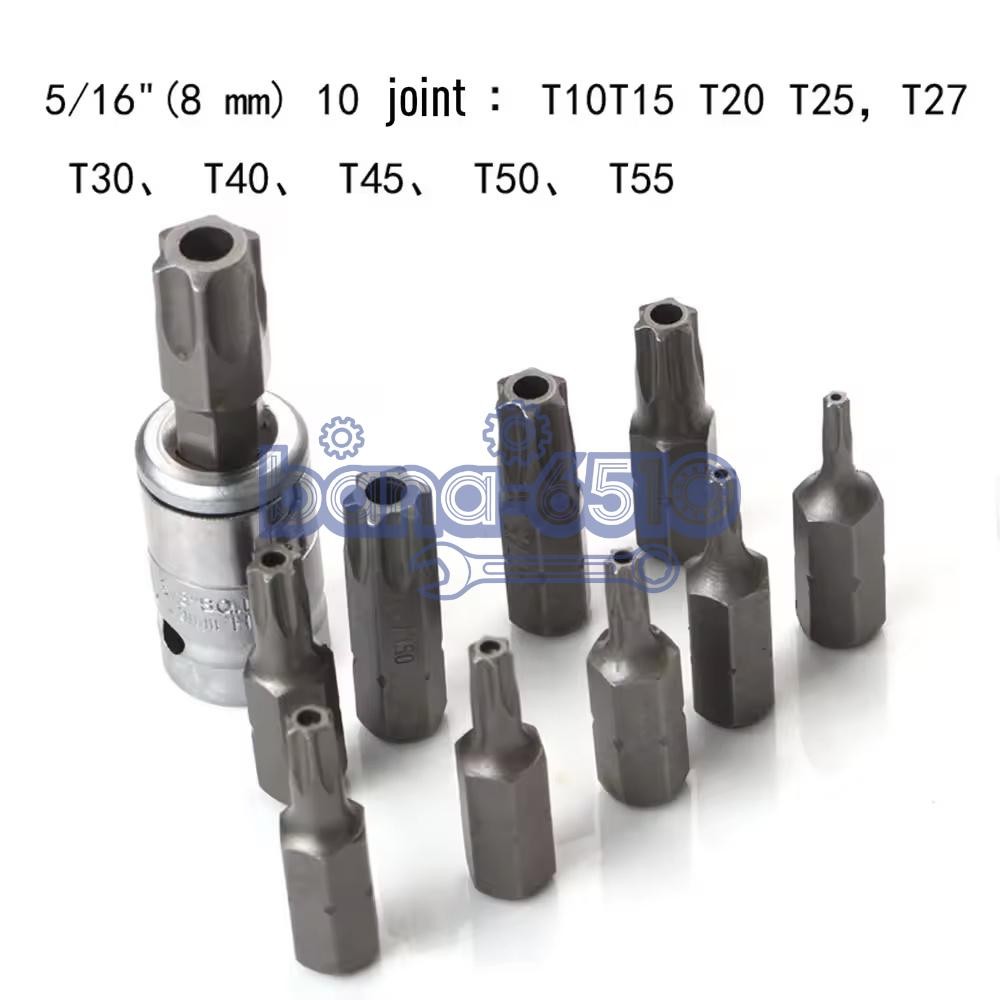 34pcs Torx Star Sockets & Bit Set Male Female E-torx Security Bits 3/8 Drive US