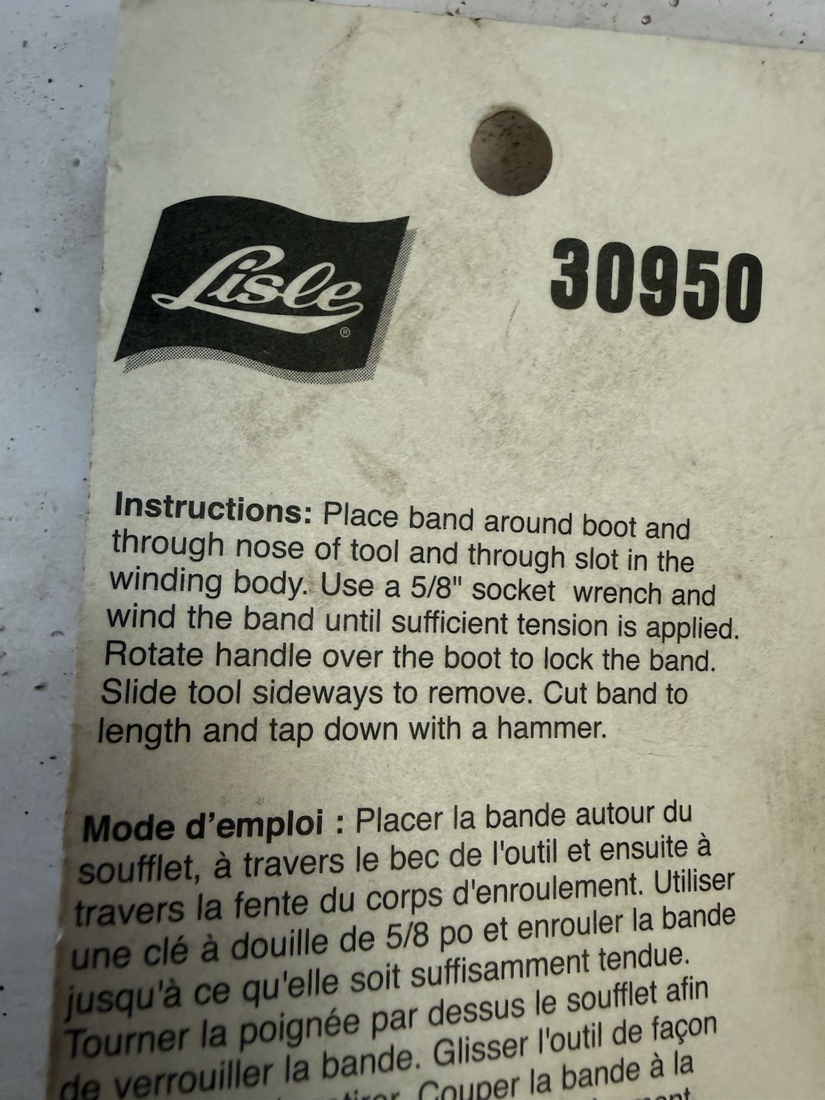 Lisle 30950 CV Joint Banding Tool Brand New In Package