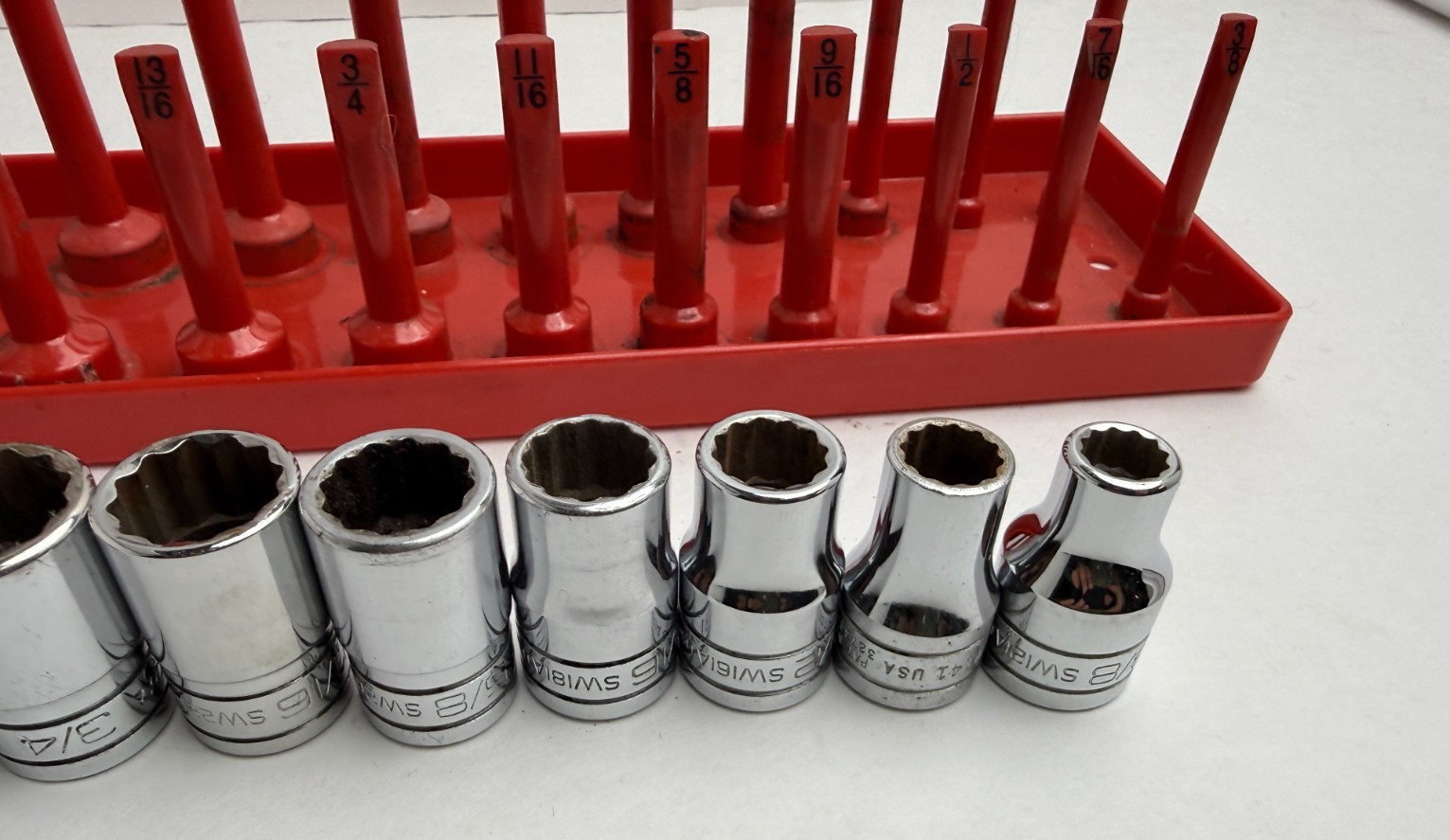 Snap-on Tools USA 14pc 1/2″ Drive SAE Shallow 12pt Socket Set