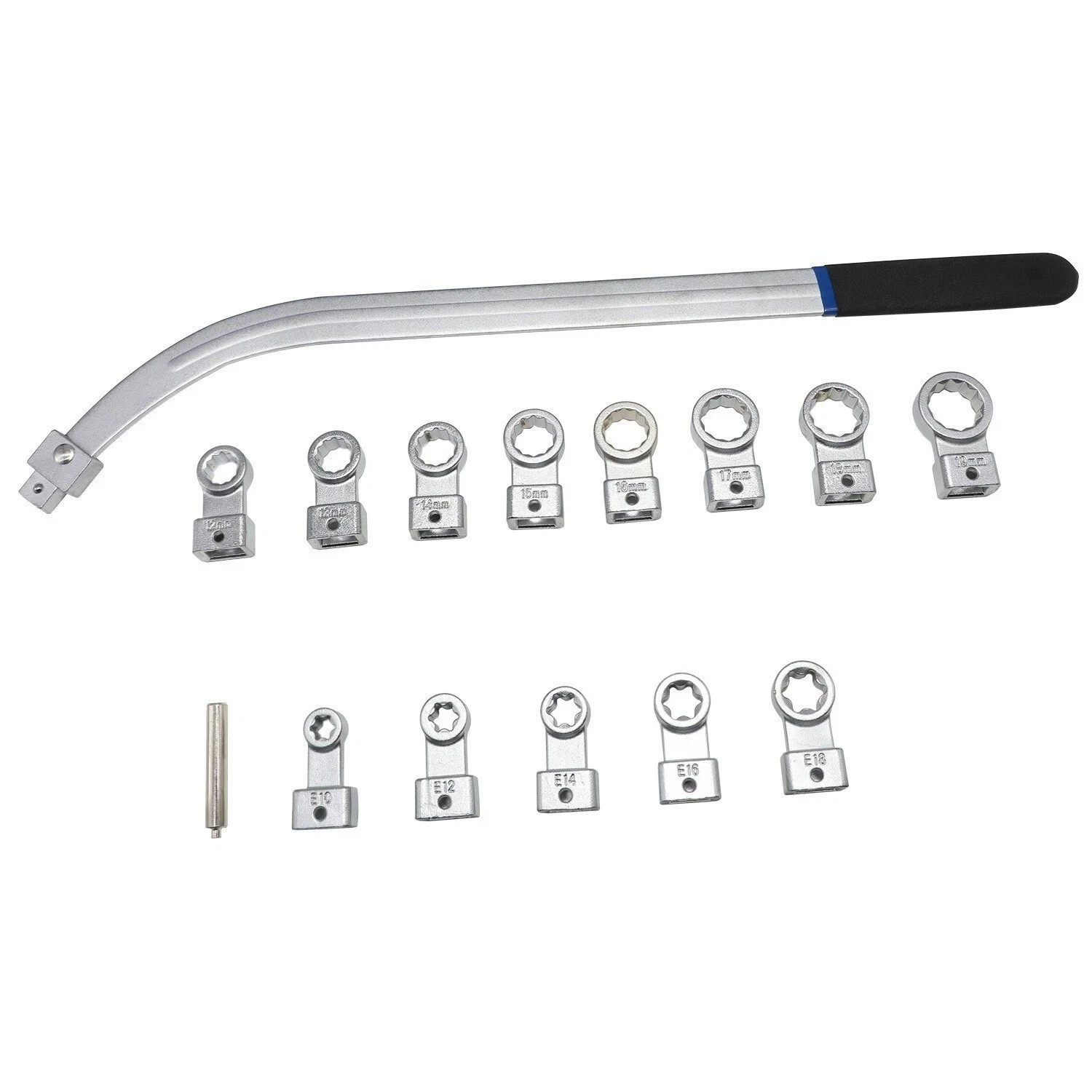 15pcs Car Auxiliary Belt Tensioner Pulley Wrench Set 12-19mm Screw Removal Tool