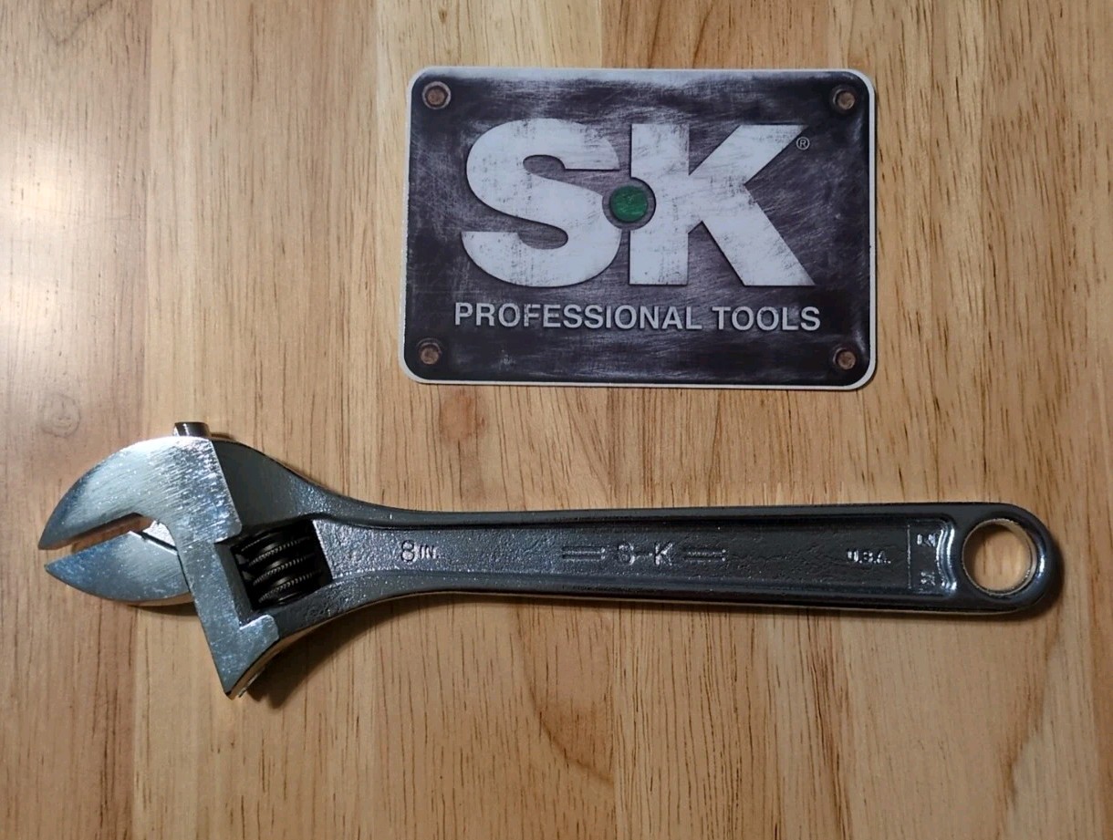 SK Professional Tools 8″ Adjustable Wrench Made In USA LIFETIME WARRANTY